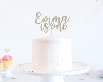 One Cake Topper - Customized - Glitter - Smash Cake Topper. Birthday Party. 1st Birthday. First Year. First Birthday. One Cake Topper.
