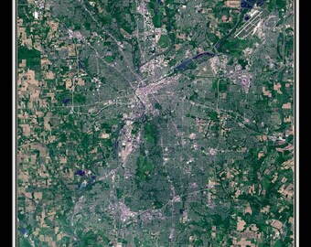 Dayton Ohio Satellite Poster Map