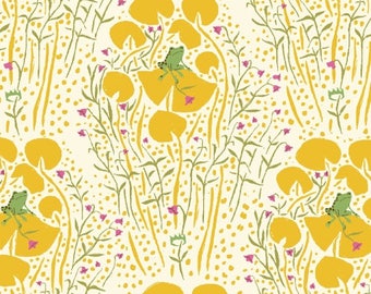 Frog Prince in Yellow, Far Far Away by Heather Ross for Windham Fabrics, 39441-6 OOP VHFT Hoarder's Destash