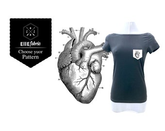 Anatomical heart T-shirt/Ellefabric