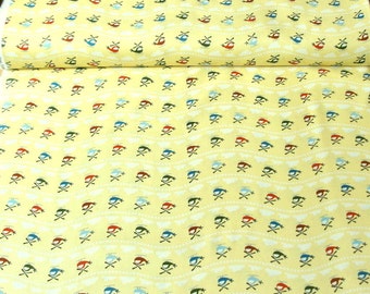 Riley Blake 'DISCOUNTED Price' Scoot C2721 Helicopters on Yellow Patchwork Quilting Fabric