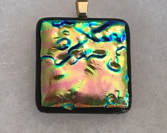 Fun Colored Fused Glass Pendant