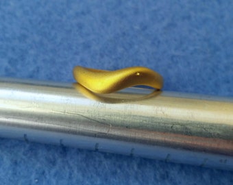 Vintage Esposito Espo Ring - Brushed Gold 14KT GE size 5.25 yellow gold plated