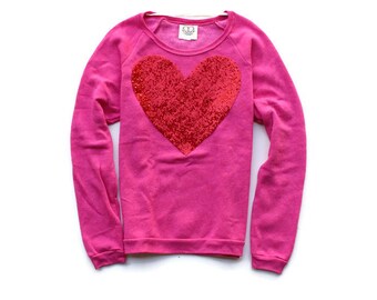 Valentines Day Shirt. Sequin Heart Shirt. Sequin Heart Patch. Valentine Shirt. Valentine Gift for Women Teens Girlfriend Her Tumblr. Heart