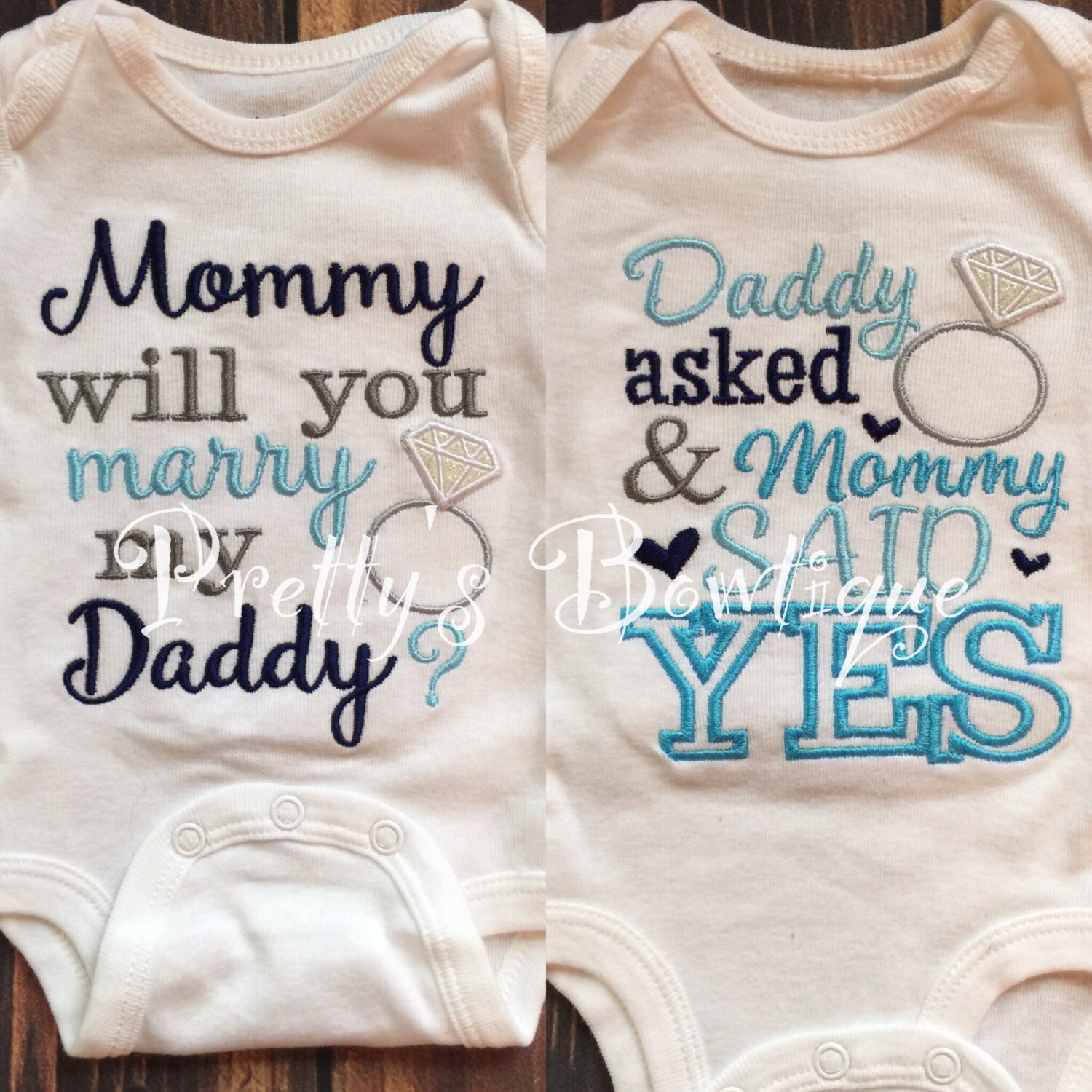 Verlobungs-Hundehalstuch 'Mommy Will You Marry Daddy' - Weißes Baumwolltuch Für Hochzeitsfotos & Verlobungsgeschenk
