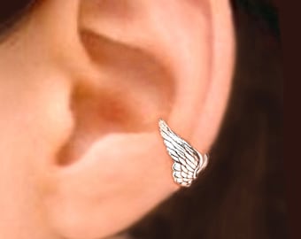 Tiny Angel wing ear cuffs Sterling Silver earrings Wing jewelry wing earrings Sterling silver ear cuff men & women jewelry handmade C173 DD