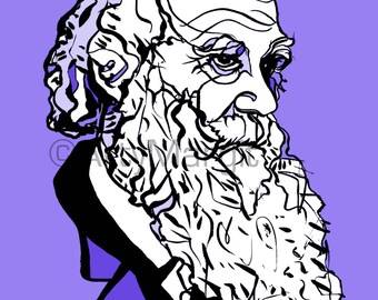 Charles Darwin Portrait Print. Decorative Wall Art. Origin of Species. Science and Nature. Biology. Natural Selection. Cambridge. Earthworm.