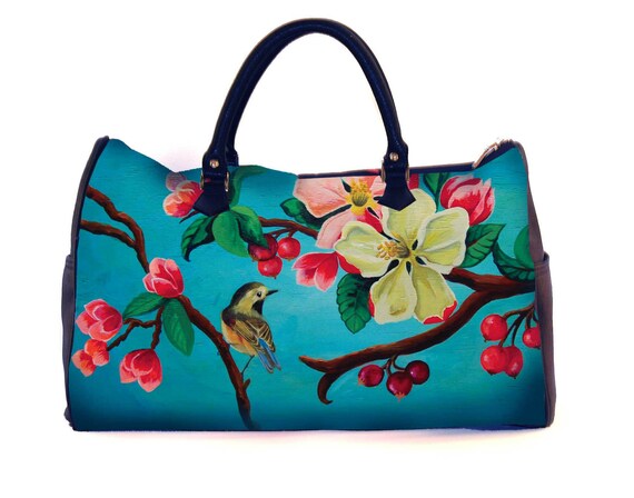 Travel bag,Blossom,weekend bag,birthday gift,gifts for her,gifts for mom,Woody Ellen handbag,christmas gifts,christmas gift ideas,gifts