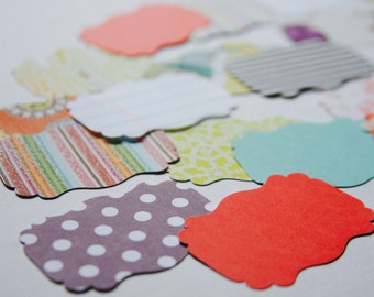 20 Paper Die Cuts . Scallop Bracket Shape Ephemera Cardstock Notebook Paper Scrapbooking Mixed Media Planner Supplies Listers Gotta List