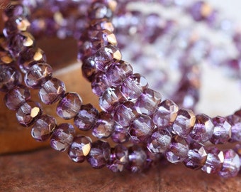 PRINCESS PUNCH .. 30 Premium Picasso Czech Rondelle Glass Beads 3x5mm (B59-st)
