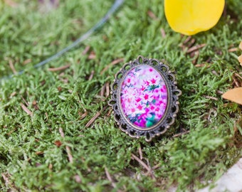 Miss brooch - flower and leaf - pattern choice