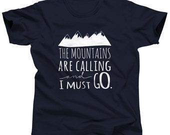 Mountains Are Calling - Sport Shirt - Summer Shirt - Outdoor Shirts - Camp Shirts - Hiking Shirts - Mountain Shirts - Hiking Apparel