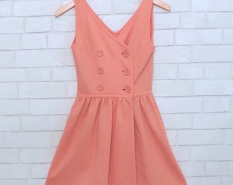 Vintage Fit and Flare Pink Button Up Dress