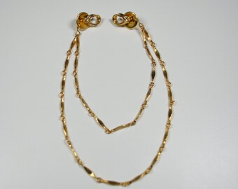 Sweater Chain Collar Tack Pins Vintage Goldtone Loop Design Vintage Jewelry Fashion Accessory Sweater Tack Pins