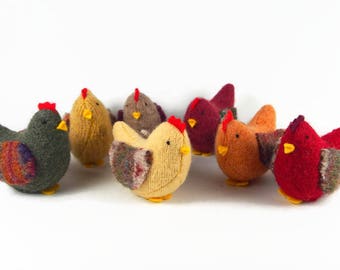 Waldorf toy, stuffed animal, toy chickens, eco friendly toy, waldorf chickens, all natural toy, barnyard hens,