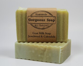 Jewelweed & Calendula Goat Milk Soap - All Natural Soap, Handmade Soap, Homemade Soap, Handcrafted Soap