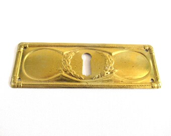 1 (ONE) Brass keyhole cover, keyhole plates, escutcheon, brass furniture hardware. #70BG3EKF
