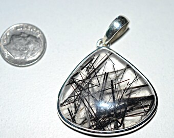 Rutilated Quartz Silver Pendant - Rutilated Quartz Pendant - Rutilated Quartz Necklace Pendant , 925 Sterling Silver