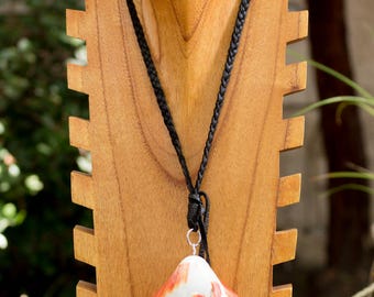 White Braided Leather Shell Necklace