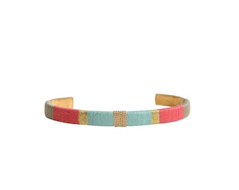 Bangle LUCIEN - green of water, old pink and khaki