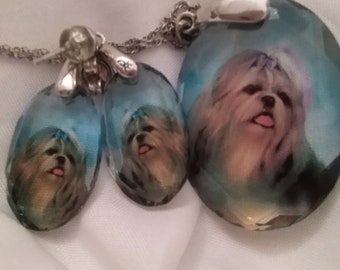 Little Doggie Necklace and Earring Set