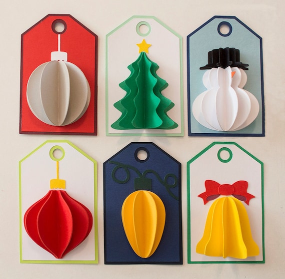 Download Items similar to Christmas Gift Tag Set Digital Cutting ...