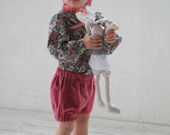 Baby girl bloomers Baby girl velvet bloomers Baby girl shorts Baby girl diaper cover Toddler girl bloomers Bubble shorts