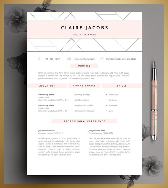 resume template cv template editable in ms word and pages