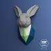 Bunny Papercraft, Rabbit Trophy Head, Hare in a Suit, (Digital pattern), DIY Easter, Bunny Origami, DIY Paper Rabbit, DIY Wall Mount
