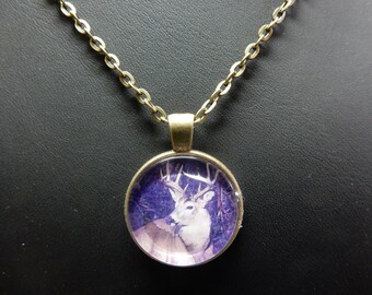 Deer, deer, Locket necklace, Bronze pendant with chain 24 "matching No. 0876