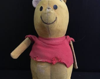 Vintage velveteen Winnie the Pooh.