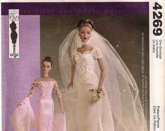 McCall's 4269 Tyler Wentworth Gene 16" Fashion Doll Clothes Evening Gown Wedding Dress Bridal UNCUT