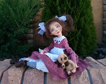 Artist doll OOAK art doll Unique doll Sculpted doll Polymer clay doll Cloth body doll Fairy doll Handmade doll Home decor Interior doll