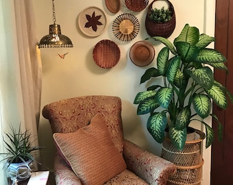 Vintage Wall Basket, Boho Wall Decor, Rattan Basket Set, Jungalow Wall Art, Wall Basket Set, Straw Basket, Vintage Basket, Boho Decor, Boho