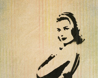 Grace Kelly - Spray Painting on Canvas by New York Artist Woodie Webber