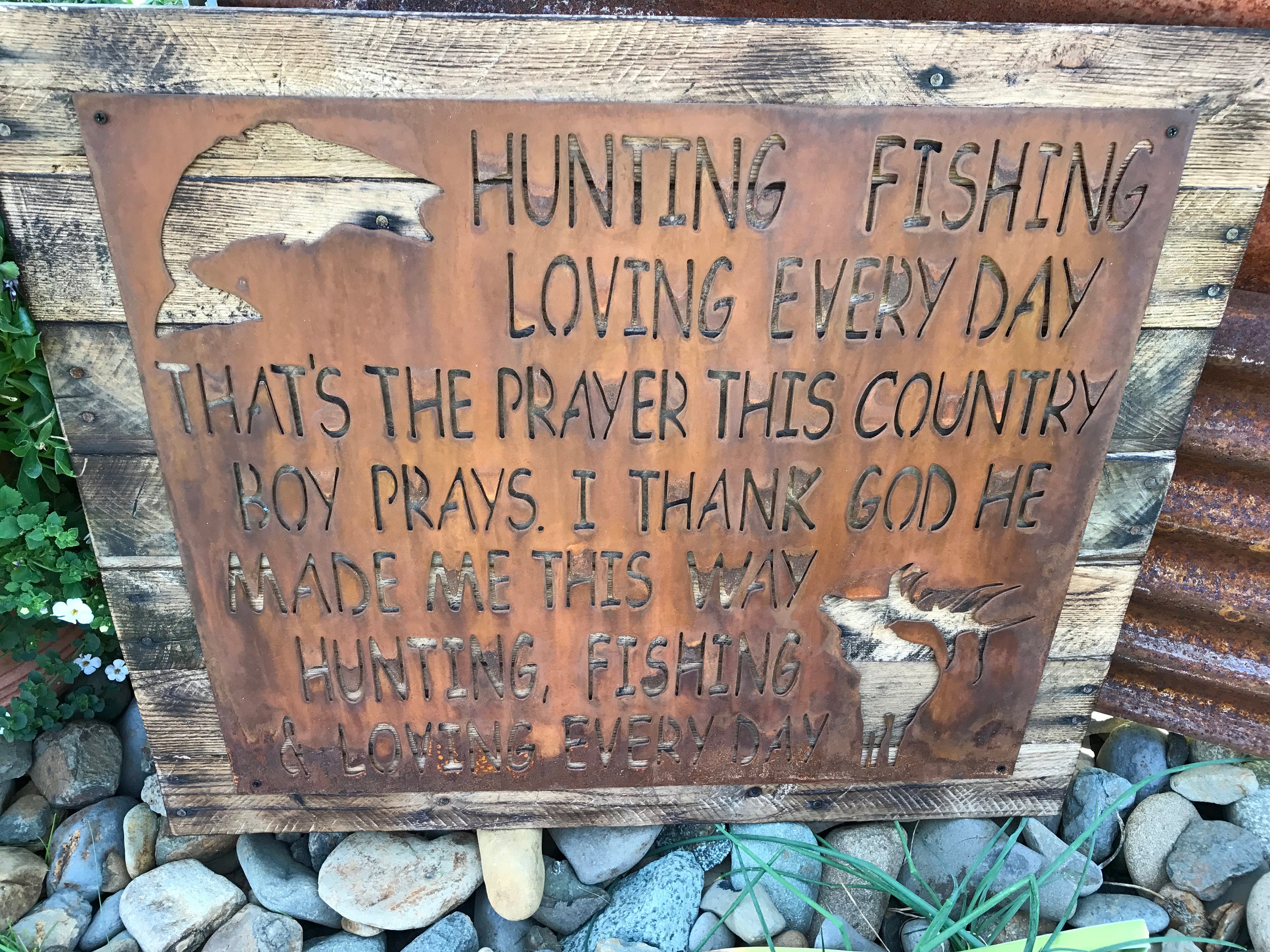 a hunters prayer sign