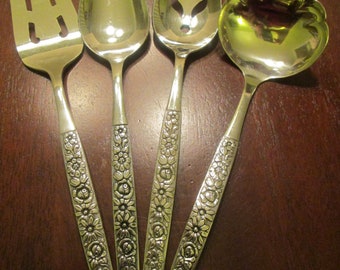 Vintage Wm. A. Rogers Deluxe Oneida Stainless Flatware Hostess Serving Set