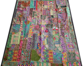 Boho patchwork quilt "free spirit" bohemian bedspread ,Indian bedding, hippie tapestry, multicolor patchwork quilt bohemian gypsy throw