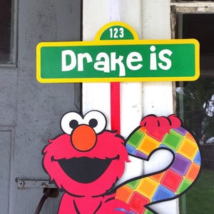 Elmo Banner - Elmo Birthday - Elmo Party - Elmo Decor - Elmo Sign - Sesame Street Party - Sesame Birthday - Sesame Street Birthday