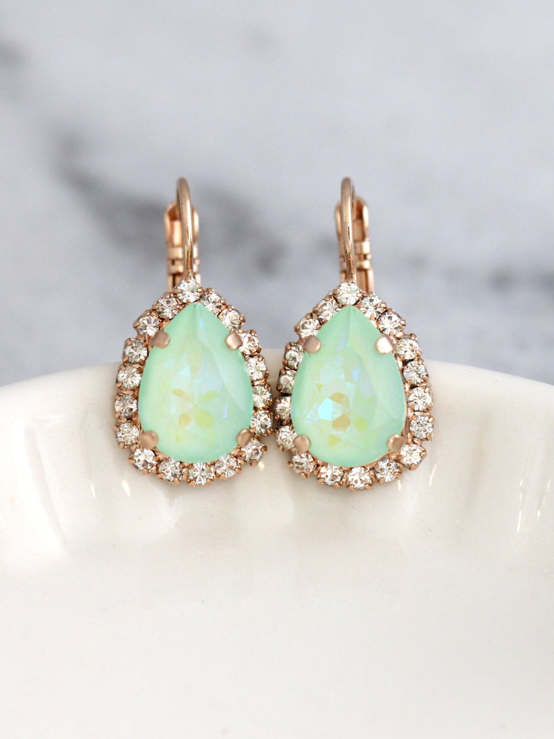 Mint Earrings Mint Drop Earrings Bridal Mint Earrings
