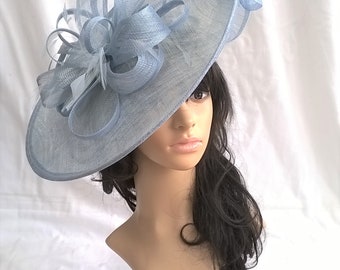 Sophia..Powder Blue Hatinator..Stunning Sinamay Fascinator Hat on a Headband..Hatinator