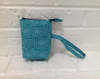 iTOVi Case / Water-Resistant iTOVi Bag / fabric zippered pouch for iTOVi / essential oils scanner pouch / small divided turquoise pouch