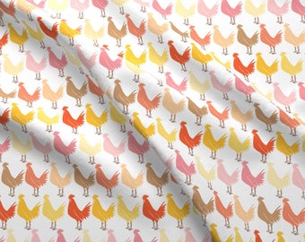 Spring Rooster Fabric - Rooster By Laurawrightstudio - Spring Rooster Kitchen Decor Cotton Fabric By The Yard With Spoonflower