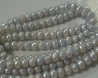 pretty fresh water pearl facet lite blue roundel 4x6-5x7 mm/ 7 inches