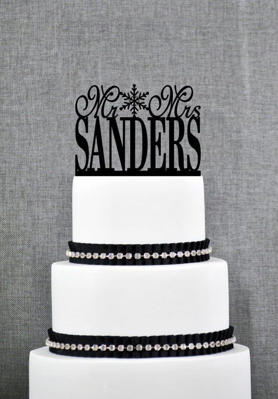 Snowflake Wedding Cake Topper Winter Christmas Last Name Decoration Gift Acrylic T019 Snowflake Wedding Cake Topper Winter Christmas Last Name Decoration Gift Acrylic T019