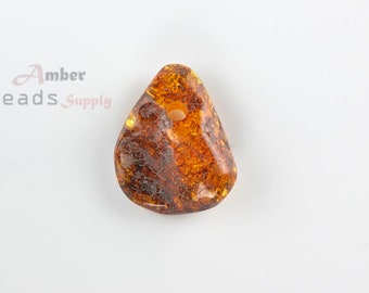 Baltic Amber Stone, Amber Pendant, Natural Amber Beads, 1 Piece, mo373