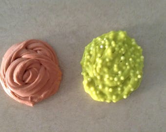 lemon lush slime and pink lemonade slime