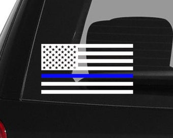 Blue lives matter American flag police car decal