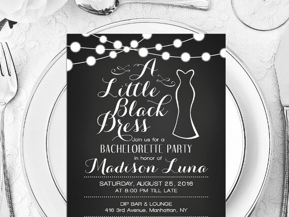 Bachelorette Party Invite Little Black Dress Bridal Shower