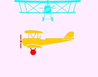 2 old planes, airplane, plane in svg, dxf, png, eps format. Instant download for Cricut and Silhouette Studio